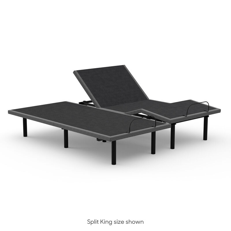 dual split kingsize adjust-a-bed king california one piece cal adjustabeds motorized frame base foundation